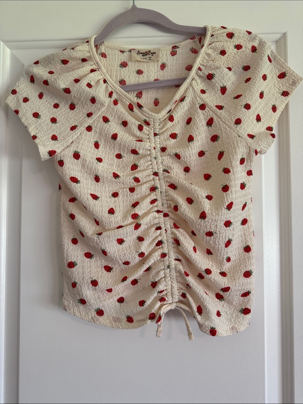 Strawberry  Ruched Top & Short Set - Picture 2 of 4
